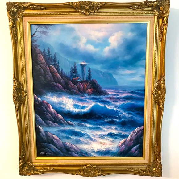 June Nelson Art June Nelson Lighthouse Oil Painting Poshmark